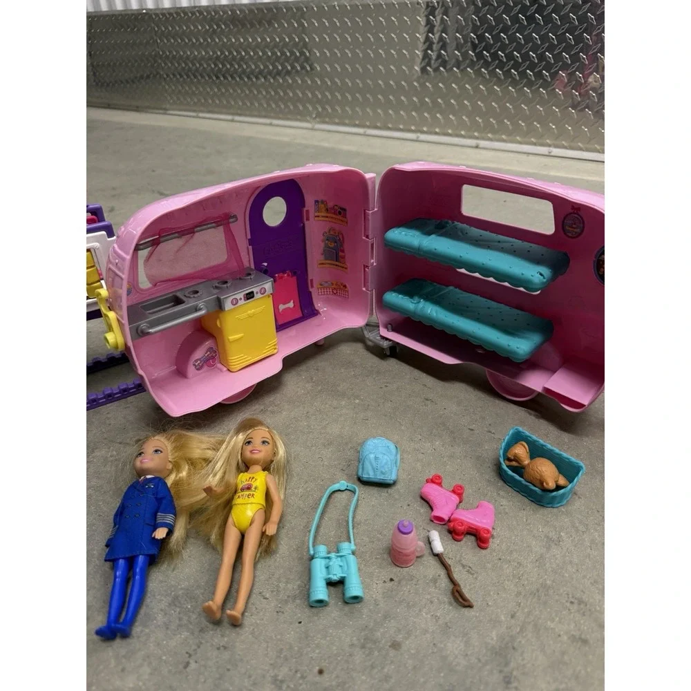 Barbie Club Chelsea Camper & Treehouse Playset Lot 2021 Mattel Dolls